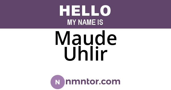 Maude Uhlir