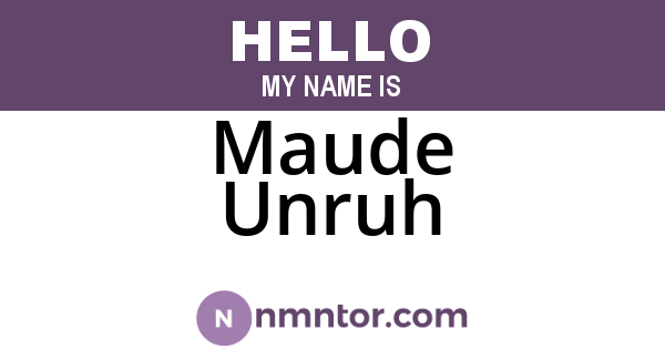 Maude Unruh