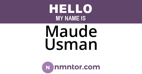 Maude Usman