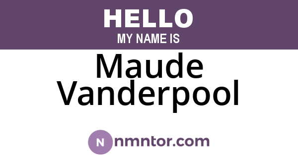 Maude Vanderpool