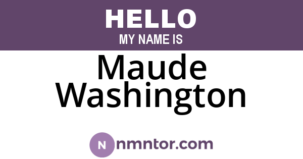 Maude Washington
