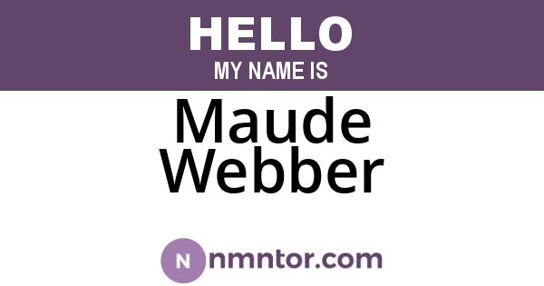 Maude Webber