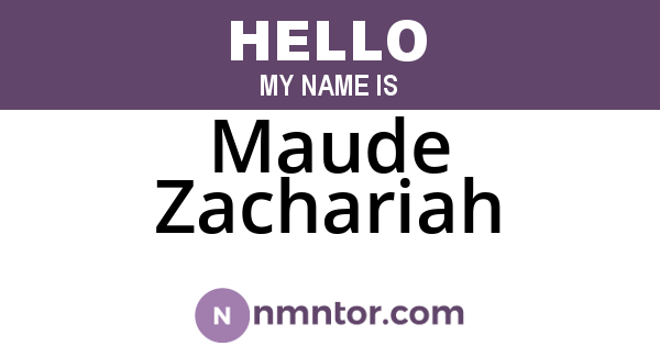 Maude Zachariah