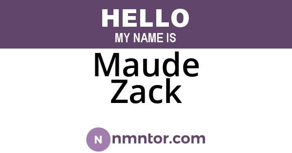 Maude Zack