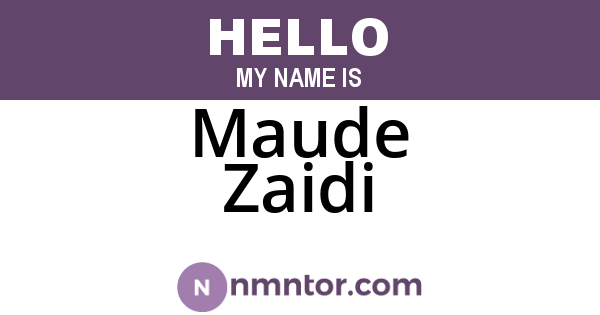 Maude Zaidi