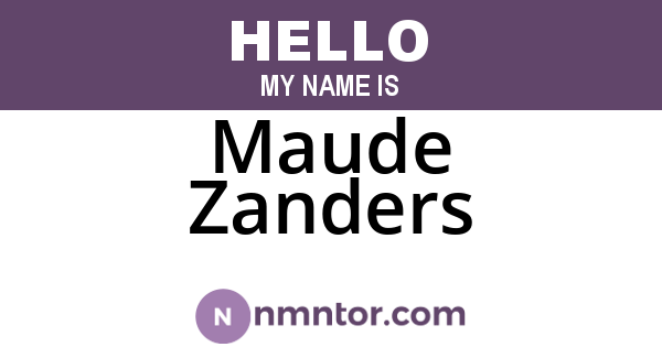 Maude Zanders