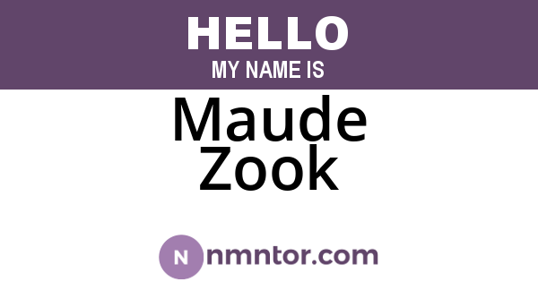 Maude Zook