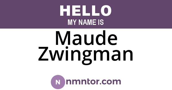 Maude Zwingman