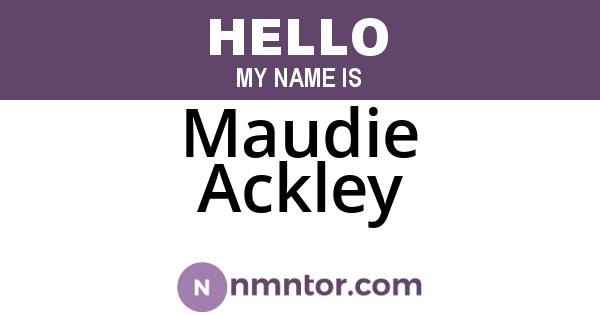 Maudie Ackley