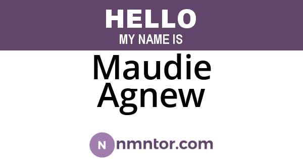 Maudie Agnew