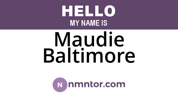 Maudie Baltimore