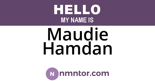 Maudie Hamdan