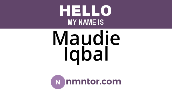 Maudie Iqbal