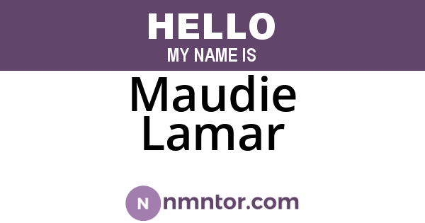 Maudie Lamar