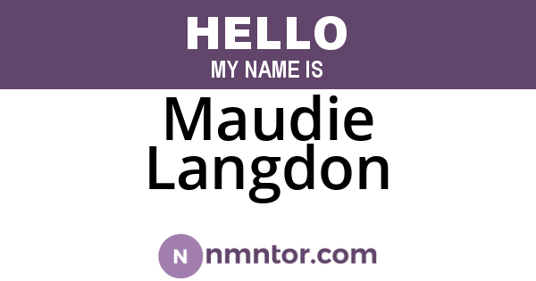 Maudie Langdon