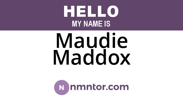 Maudie Maddox