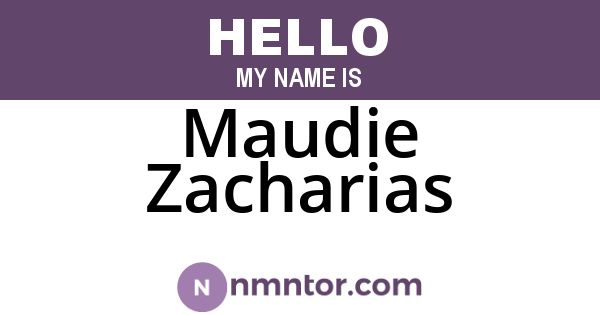 Maudie Zacharias
