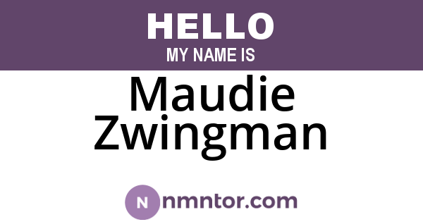 Maudie Zwingman