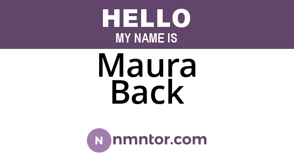 Maura Back