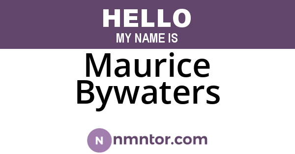 Maurice Bywaters