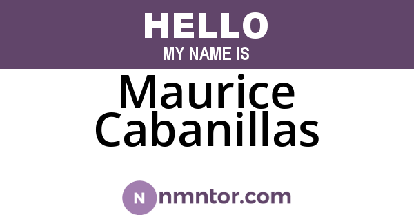 Maurice Cabanillas