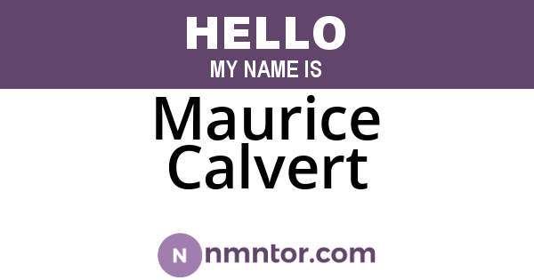 Maurice Calvert