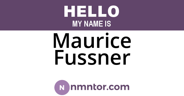 Maurice Fussner
