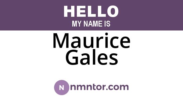 Maurice Gales
