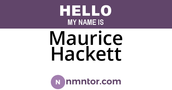 Maurice Hackett
