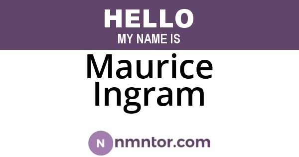 Maurice Ingram