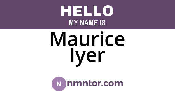 Maurice Iyer