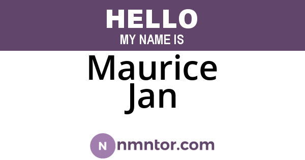 Maurice Jan