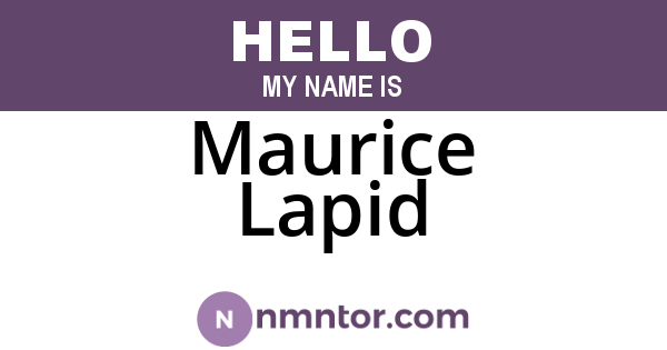 Maurice Lapid