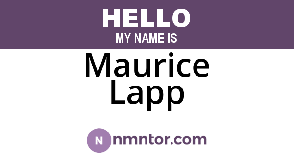 Maurice Lapp