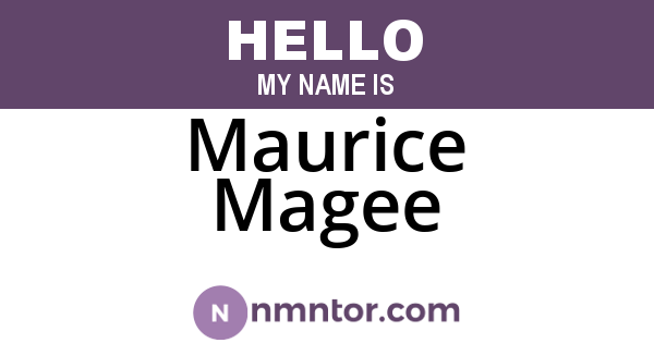 Maurice Magee