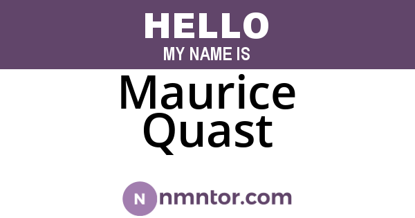 Maurice Quast