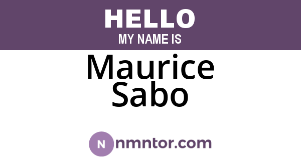 Maurice Sabo
