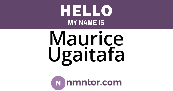 Maurice Ugaitafa