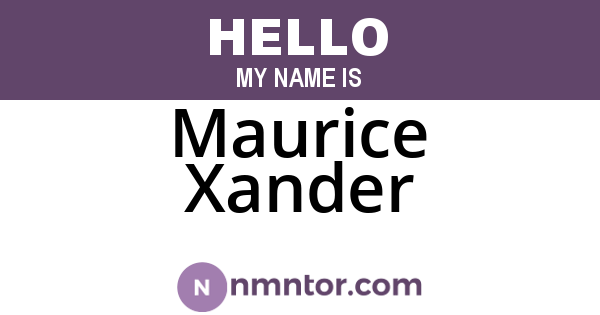 Maurice Xander