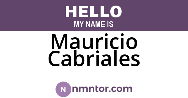 Mauricio Cabriales
