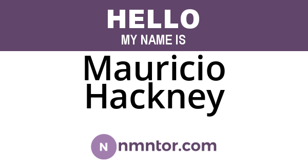 Mauricio Hackney