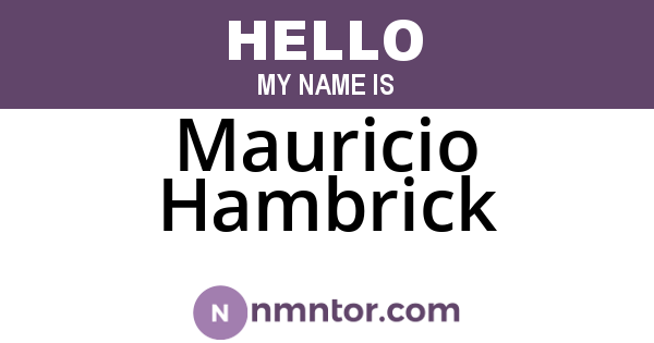 Mauricio Hambrick