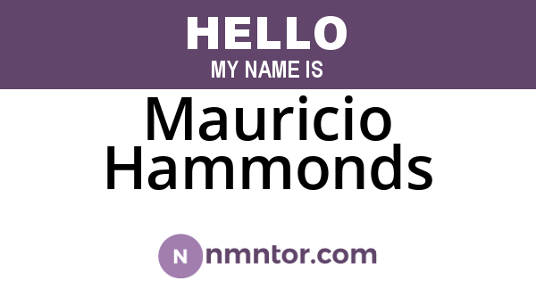 Mauricio Hammonds