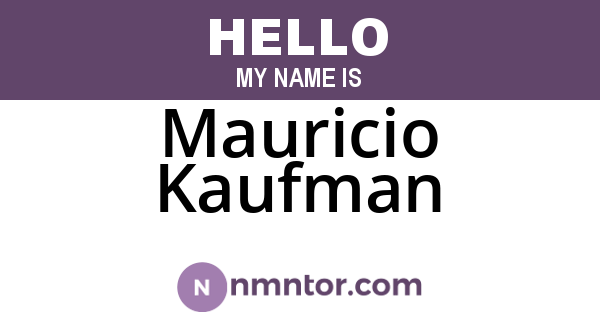 Mauricio Kaufman