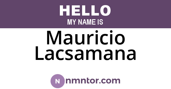 Mauricio Lacsamana