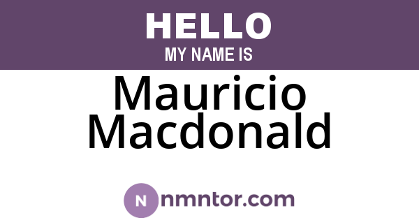 Mauricio Macdonald