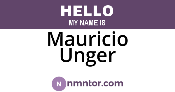 Mauricio Unger