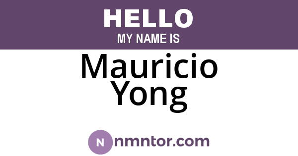 Mauricio Yong