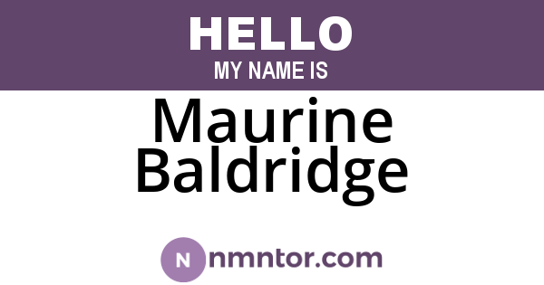 Maurine Baldridge