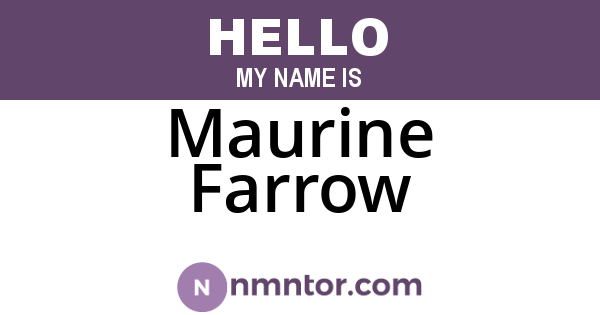 Maurine Farrow